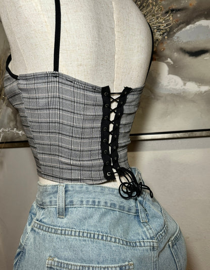 Black&Grey Corset Top