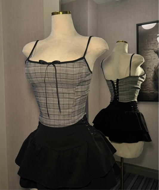 Black&Grey Corset Top