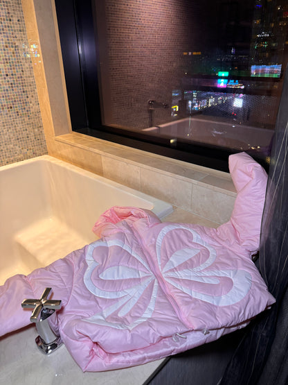 Pink Cropped Puffer Jacket